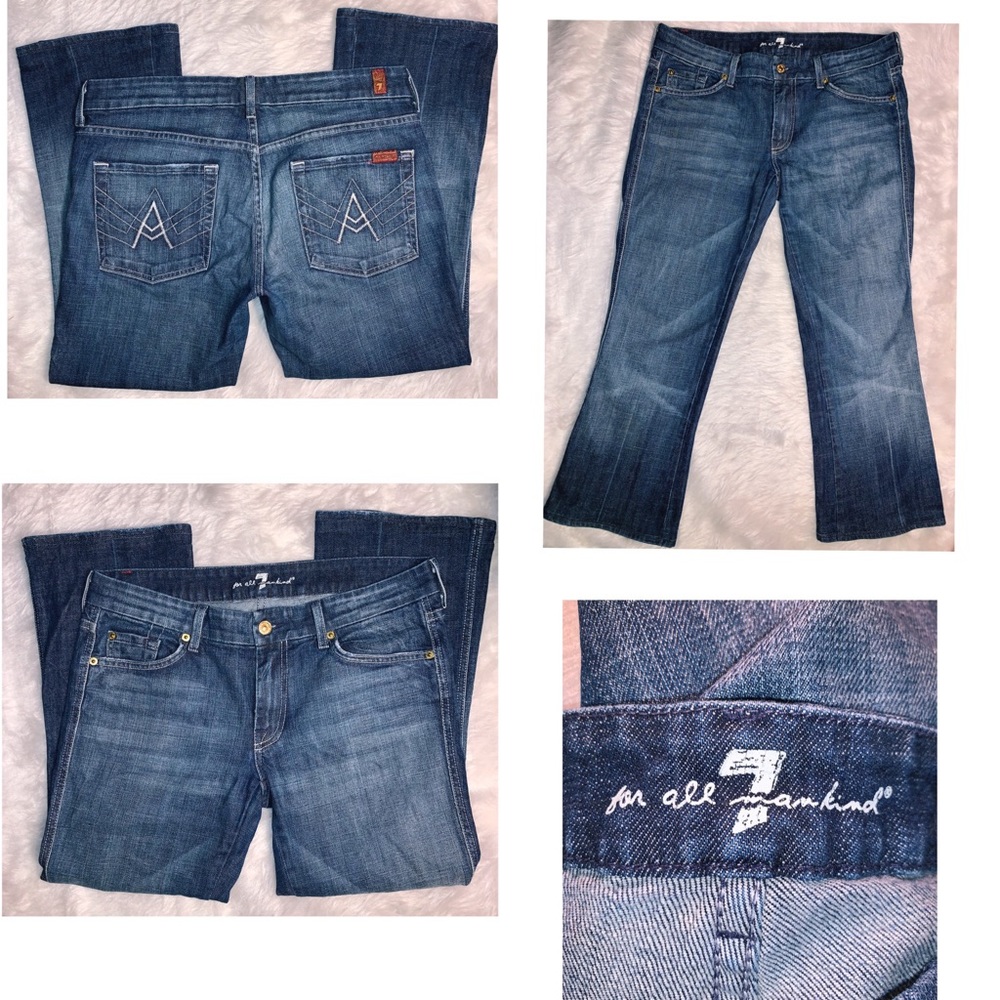 7FAM Distressed & Factory Faded Bootcut Jeans - 31